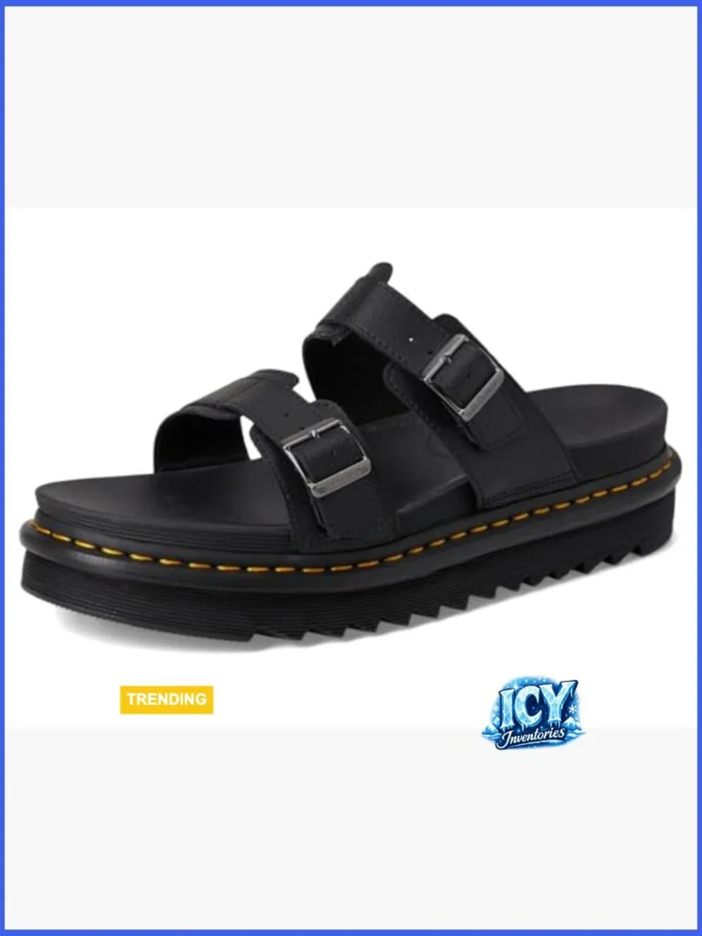 Men's Myles Slide Sandals - Platform Heel, Leather, Slip On